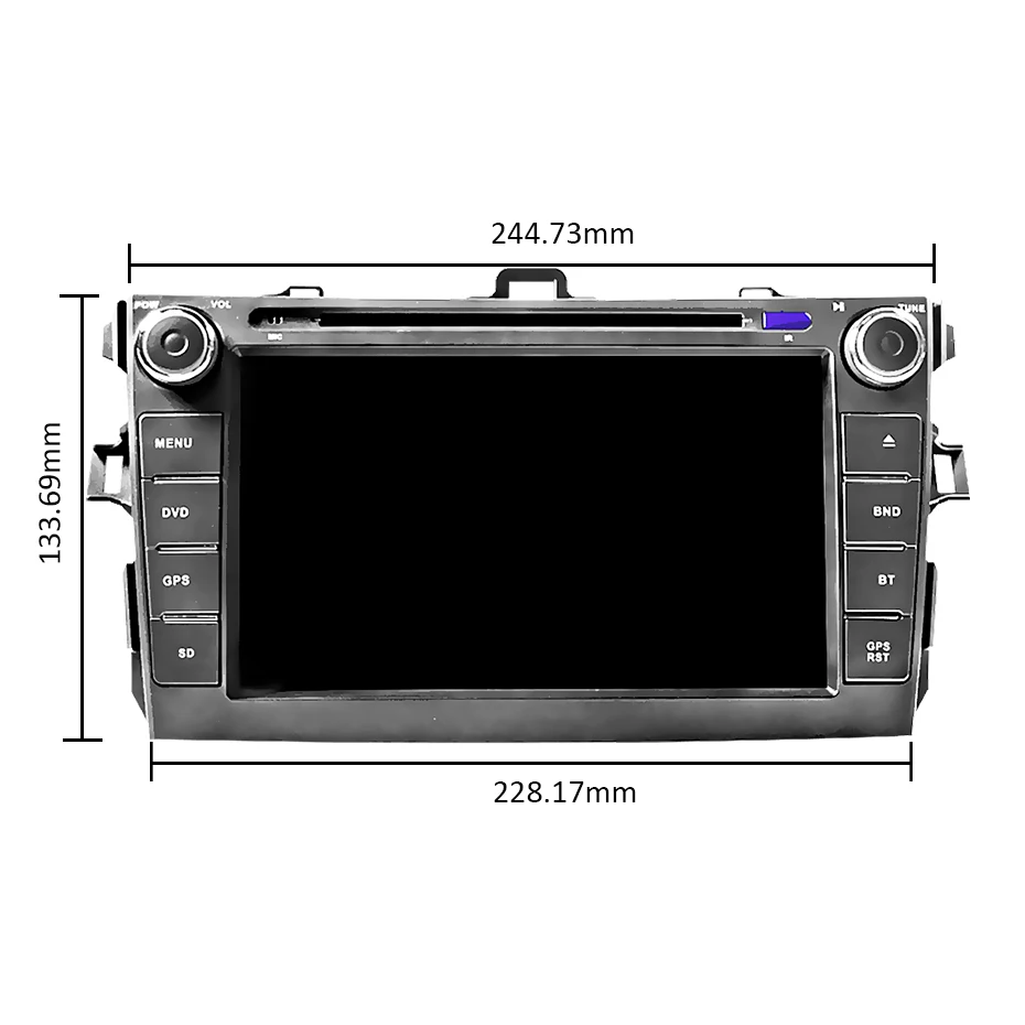 Perfect 4G+64G 8 CORE 2 din Android 9.0 car dvd player gps for Toyota Corolla 2007 2008 2009 2010 2011 car radio stereo usb obd2 dvr dab 0
