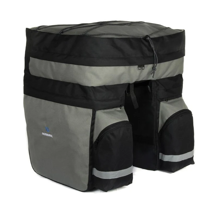 

Roswheel 60L Cycling Bicycle Bag Bike Double Side Rear Rack Tail Seat Trunk Bag Pannier-Grey
