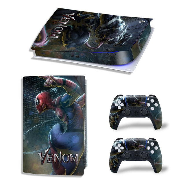 SpiderMan PS5 Digital Edition Skin Sticker Decal Cover for PlayStation 5 Console and 2 Controllers PS5 Skin Sticker Vinyl