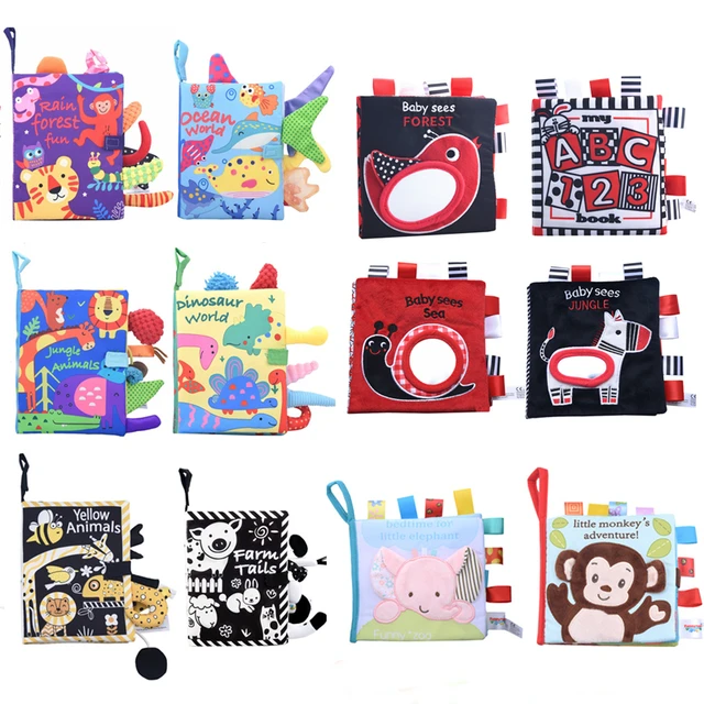 Baby Cloth Books Kids Puzzle Educational Early Learning Fish Fabric Book  0-12 Months Develop Cognize Animal Reading Toys игрушк 1