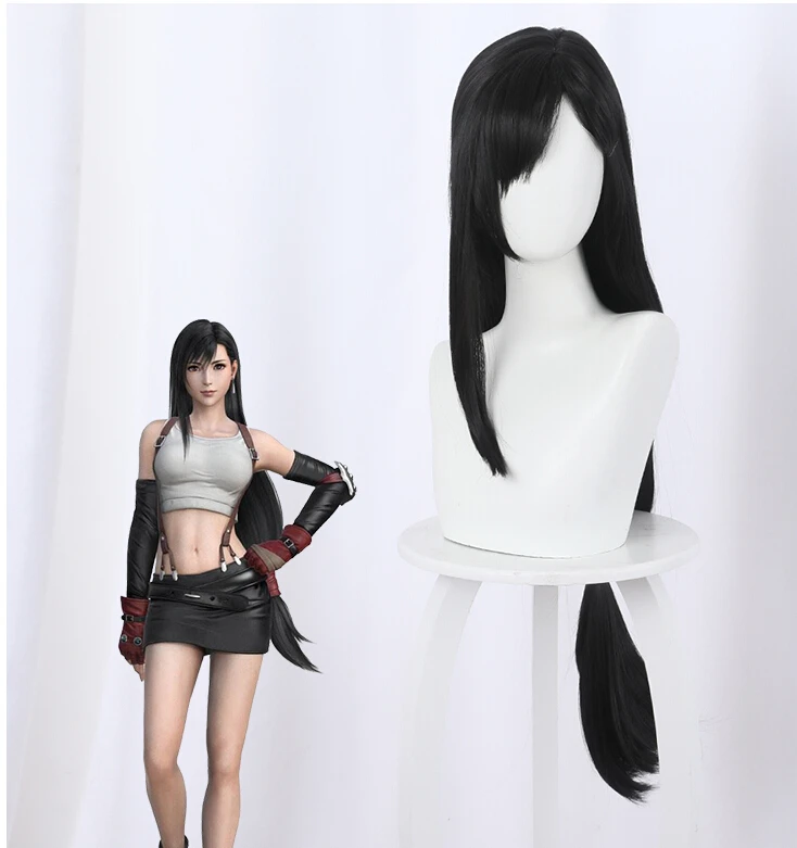 Final Fantasy VII FF7 Tifa Lockhart Косплей парики термостойкие синтетические волосы костюм на