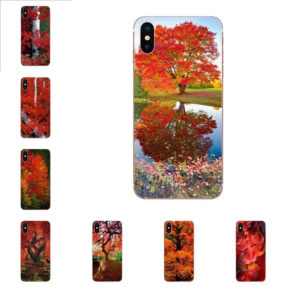 

For Galaxy Grand A3 A5 A7 A8 A9 A9S On5 On7 Plus Pro Star 2015 2016 2017 2018 Soft Case Capa Cover Color Tree Maple Leaves Flip