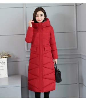 

2019 New Arrival Fashion Slim Women Winter Jacket Cotton Lined Warm Thick Women Coat Long Parka Coats Women Jackets CH938