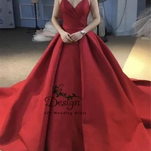 Бальное платье на тонких бретельках винно-красного цвета с Атласным Шлейфом пышные платья Атласное Бальное Платье нарядное платье для девочек