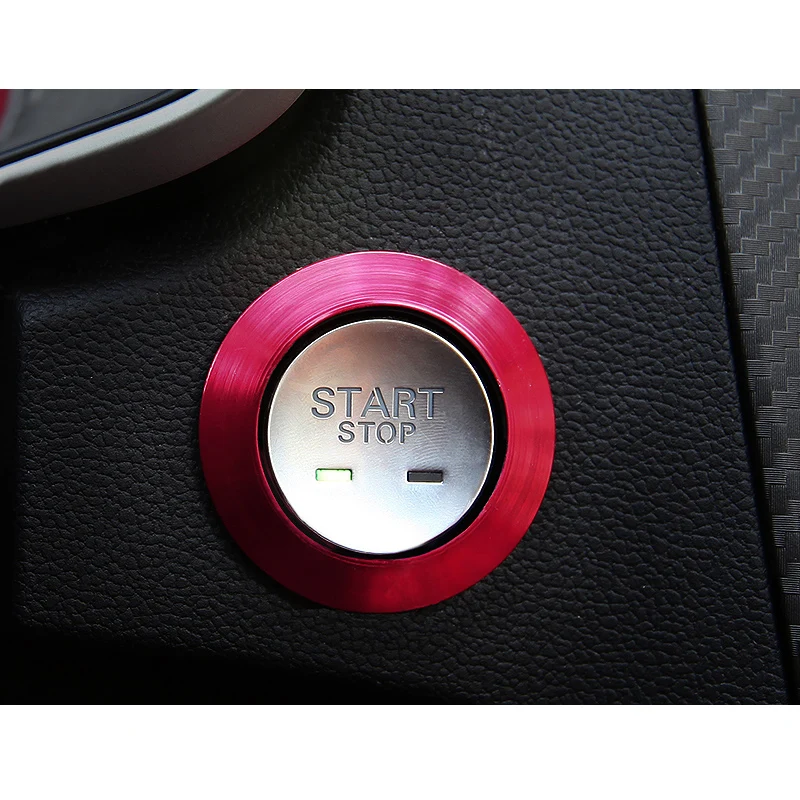 Lsrtw2017 для Mg Zs запуска двигателя автомобиля кнопка кольцо декоративный интерьер, Молдинги аксессуары - Название цвета: red