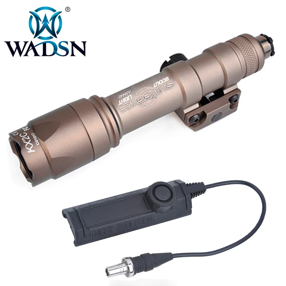 Lanterna com Dupla Interruptor de Fita Wadsn Softair Scout Tático M600c Função Airsoft Tochas Wd04007 Arma Caça Luzes Luz