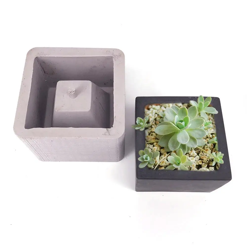 

Square Ceramic Clay Pots Mold Concrete Planter Silicone Mould for Home Decor Desktop Crafts Handmade Creative Flower Pot Molds