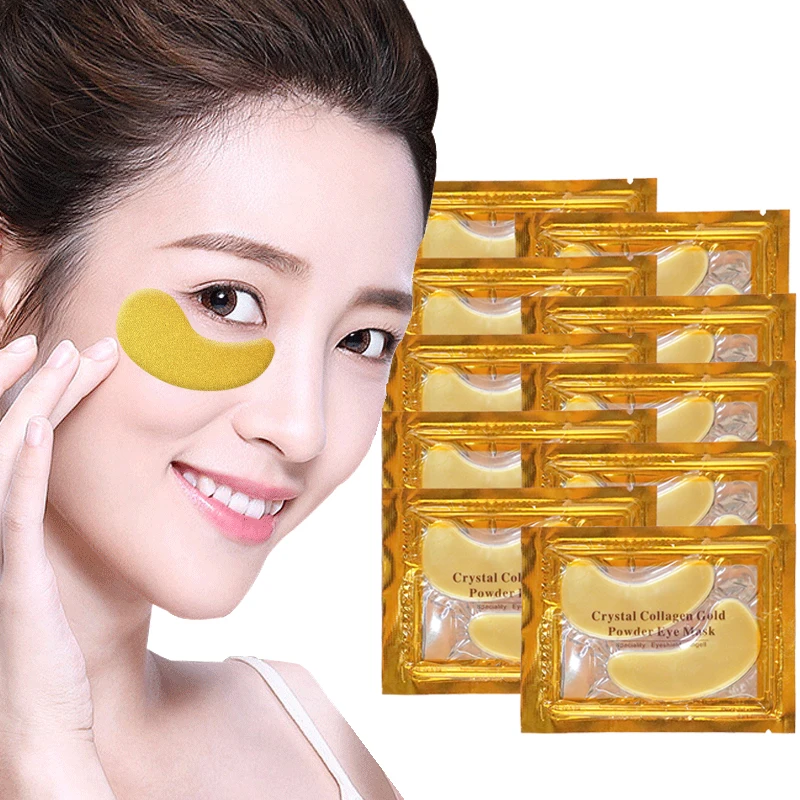 

10Pairs Skin Care Crystal Eye Patches Fade Dark Circles Gold Collagen Eye Mask Keep Moisturizing Firming Skin Anti Aging Wrinkle