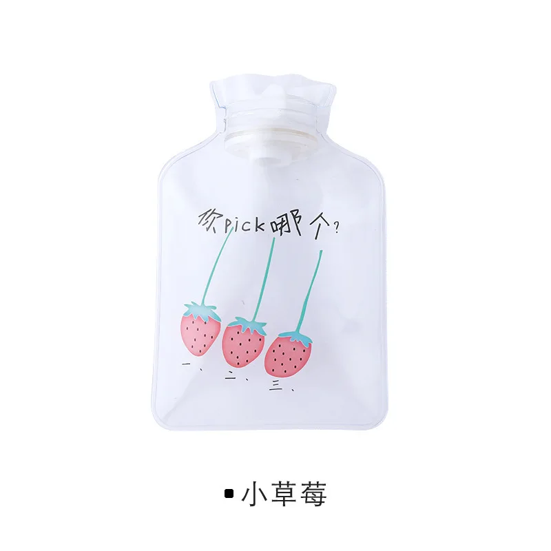 Little strawberry 2360 прозрачная сумка для горячей воды с мультяшным рисунком, зимняя теплая сумка для воды, Студенческая портативная мини-сумка для воды, теплая ручная сумка - Цвет: Little strawberry