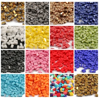 두 개의 구멍 Tila Seedbeads DIY 체코 유리 쥬얼리 비즈 수제 쥬얼리 팔찌 만들기 5*2*2mm 5*5*2mm 5 그램/묶음