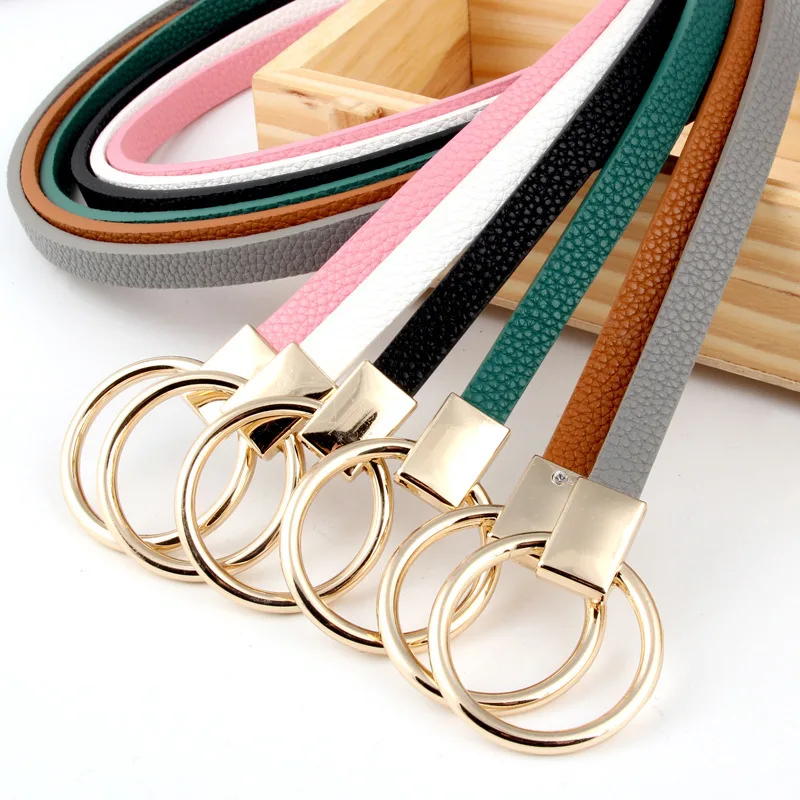 

Round Buckle Elastic Waist Belts For Pants Women Small Belt For Women Fashion Design Solid Waistband