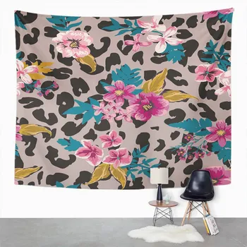 

Vintage Tapestry Flower Floral Mix Leopard Abstract Home Dorm Decor Large Tapestry Wall Hanging Blanket For Living Room Bedroom