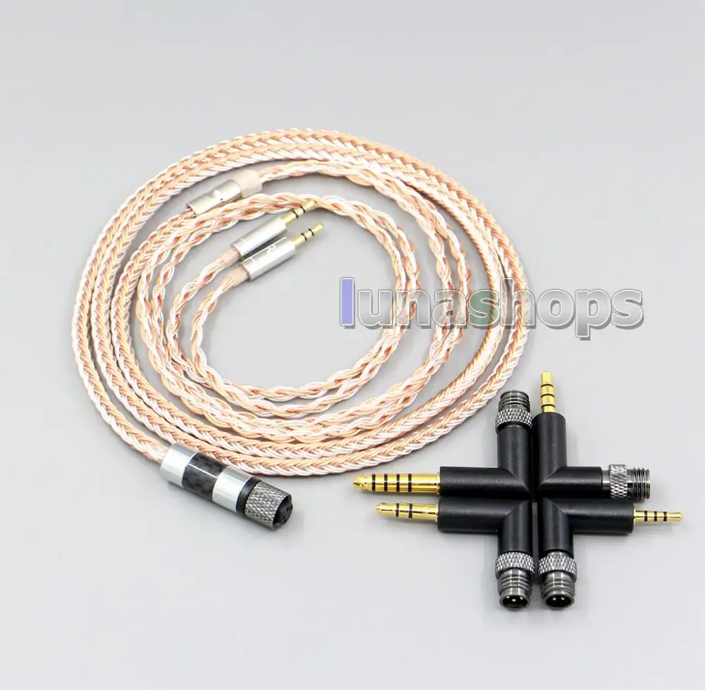 LN006227 4 в 1 разъем 16 ядер OCC+ чистый посеребренный кабель для Hifiman HE560 HE-350 HE1000 V2 наушников