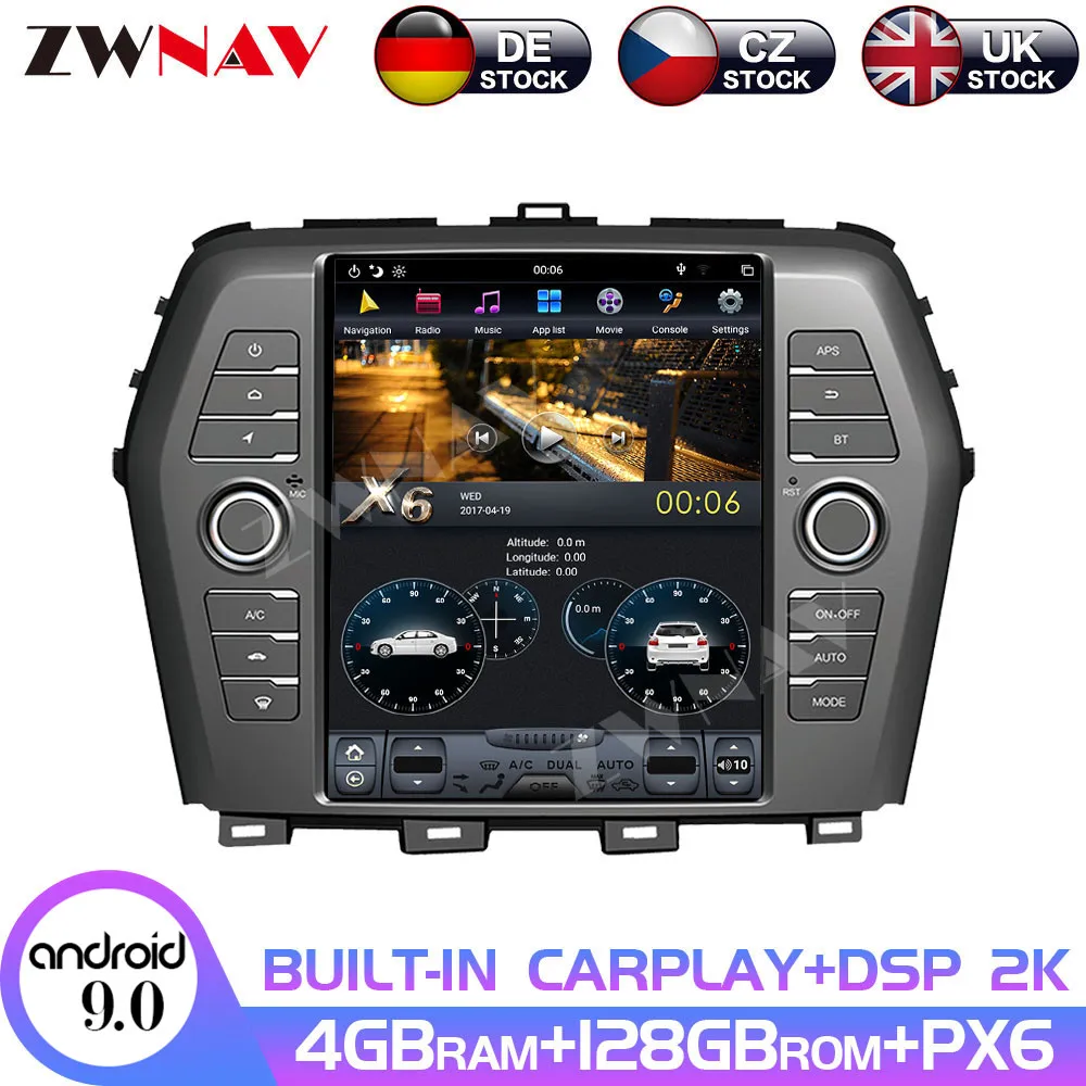 

Android 9 128GB 10.4" Vertical Tesla With DSP Carplay Car Multimedia Player For Nissan MAXIMA 2016 2017 2018 2019 Radio No DVD