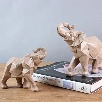 

Creative Animal Elephant Ornaments Simple Living Room Desktop Resin Craft Gift Figurine Home Decoration Accessories Miniature