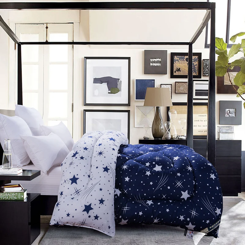 

1-pieces Blue White Stars Prints Comforter QUILT