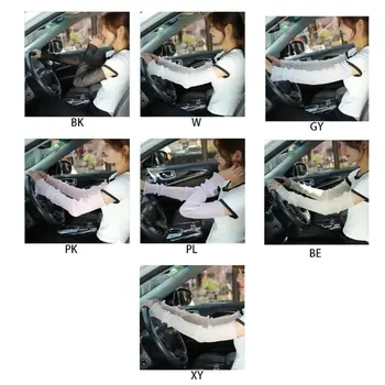 

2Pcs/Pair Women Girls UV Protection Bubble Arm Sleeves Summer Driving Solid Color Ruffles Patchwork Wrinkled Fingerless Gloves
