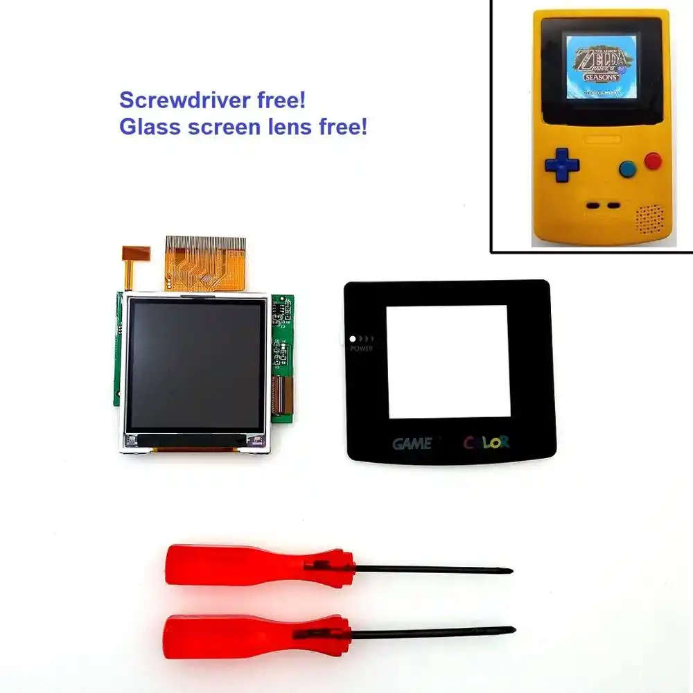 高gbc用バックライト液晶画面ゲームボーイカラーgbcコンソールのためのガラススクリーンドライバー送料 交換部品 アクセサリー Aliexpress