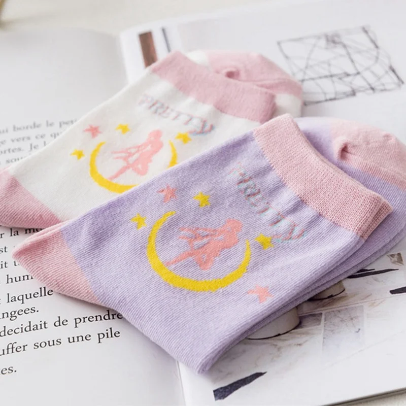 Новые японские аниме Сейлор Мун Косплей осень зима мультфильм хлопковые носки милые повседневные женские Девушки Мода кроссовки короткие носки