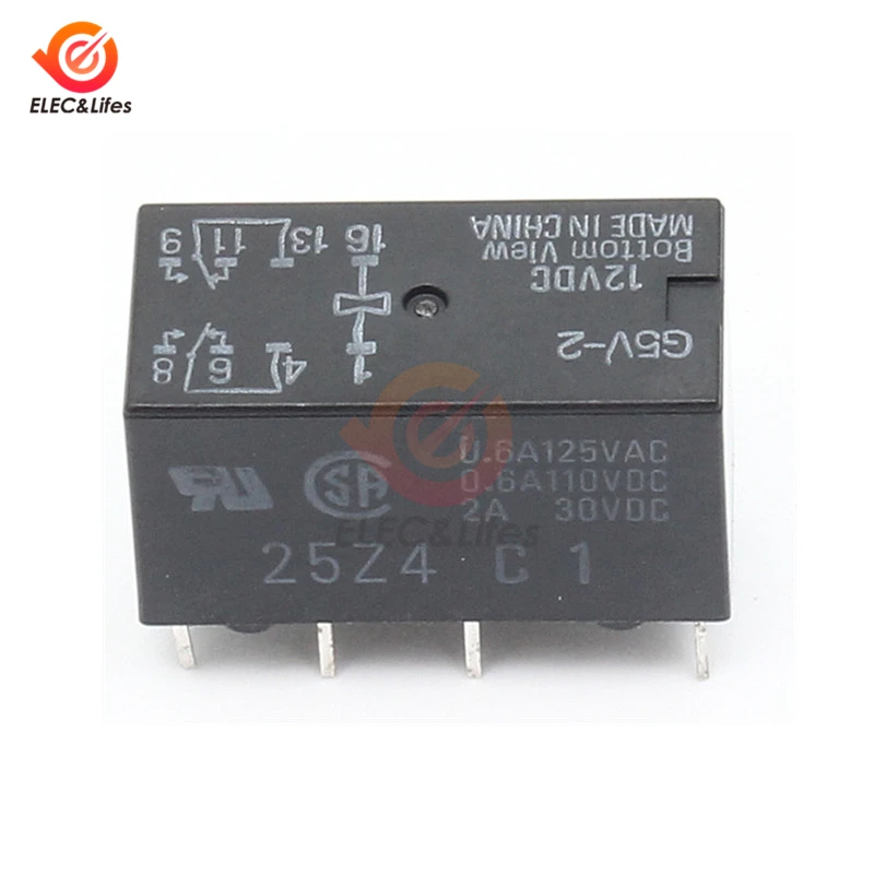 12V реле G5V-2-12VDC 2A Сигнальное реле 8PIN для Omron Реле DIP-8