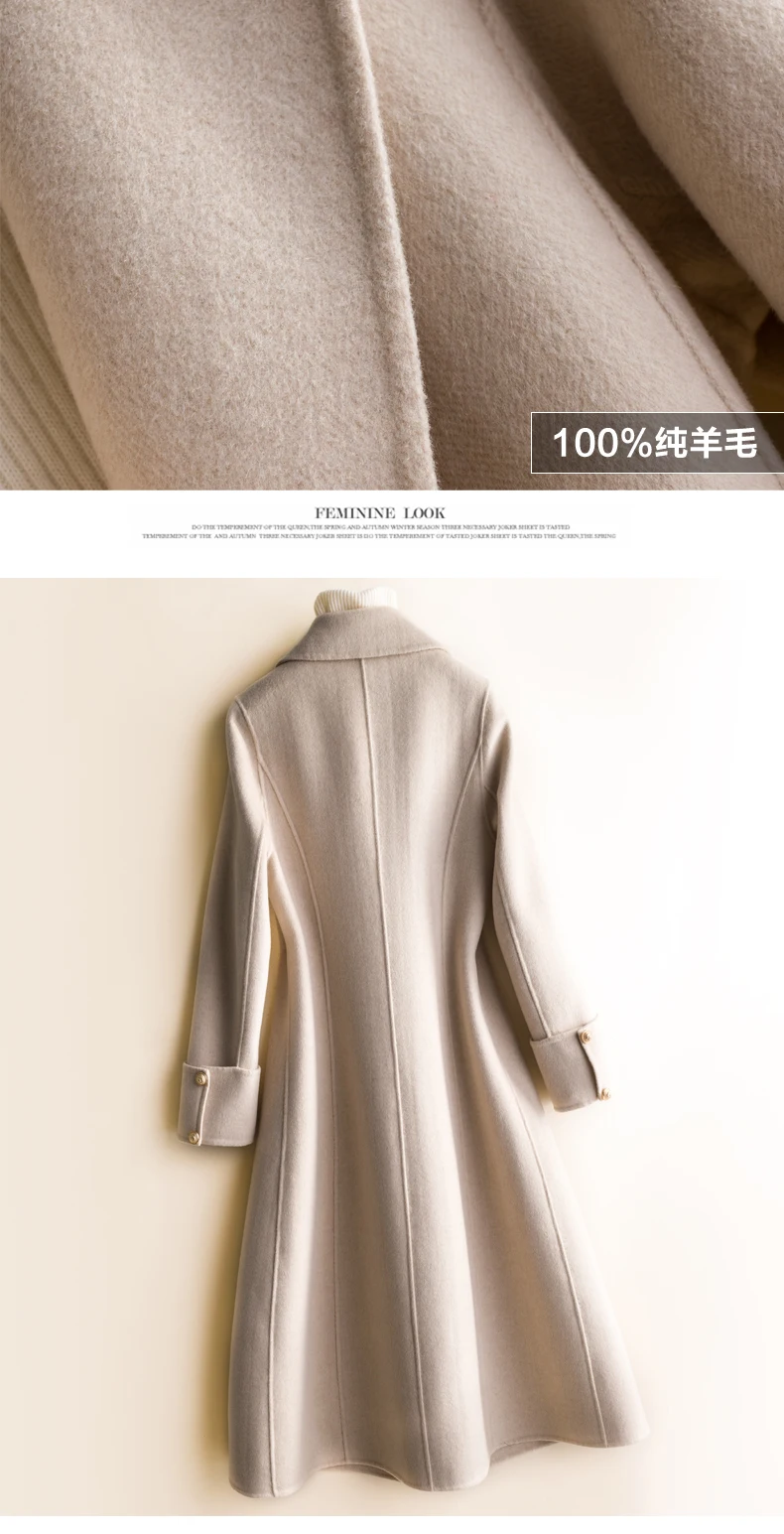 Корейский стиль modsh тонкий длинный из мягкой шерсти зимнее пальто женское повседневное модное однотонное Женское пальто женские топы Женская одежда