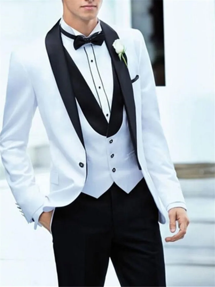 Классический мужской костюм смокинг Noivo Terno Slim Fit Easculino вечерние костюмы для мужчин белое торжественное платье смокинги для жениха