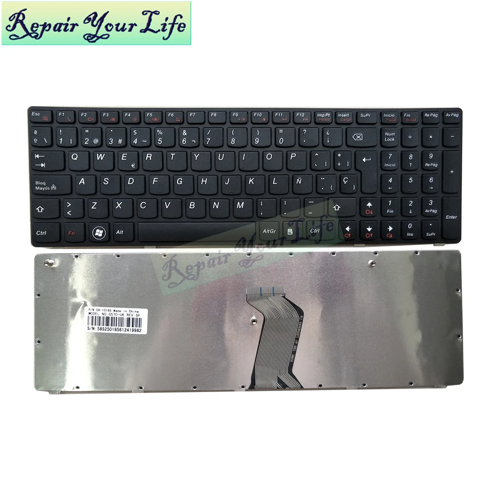 Клавиатура для ноутбука SP Испанский для lenovo G570 Z560 Z560a Z565a 58-10185 черный язык