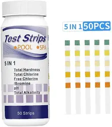 PH Test Strips 5 in 1 Swimming Pool Test Paper Residual Chlorine PH Value Alkalinity Hardness Test Strip Tub Water Quality