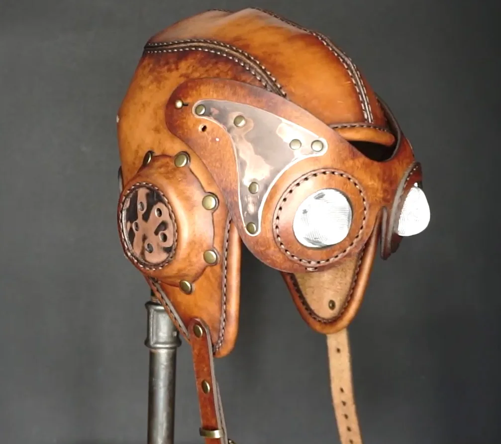 Steampunk helmet Pilot hat Handmade 