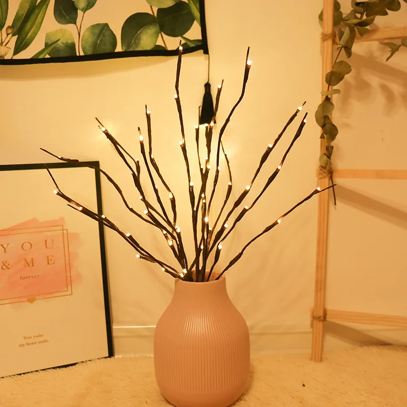 

New Year Decoration Glowing Led Branch Lamp Vase Room Battery Color on Table Drzewko Lights for Bedroom Deco Tree Christmas