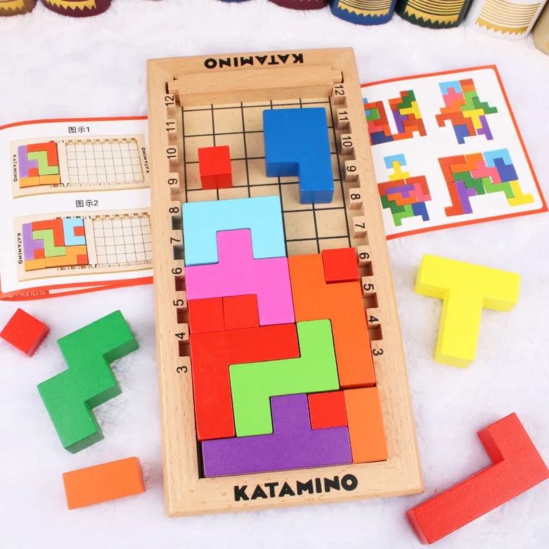 

Katamino Flexible Russia Square Kata Mino Color Space Stereo Early Childhood Educational Force Building Blocks Toy