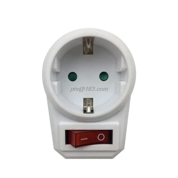 

European Conversion Plug 1 to 1 Way Power Adapter Adaptor with Switch 16A AC 250V EU Travel Socket