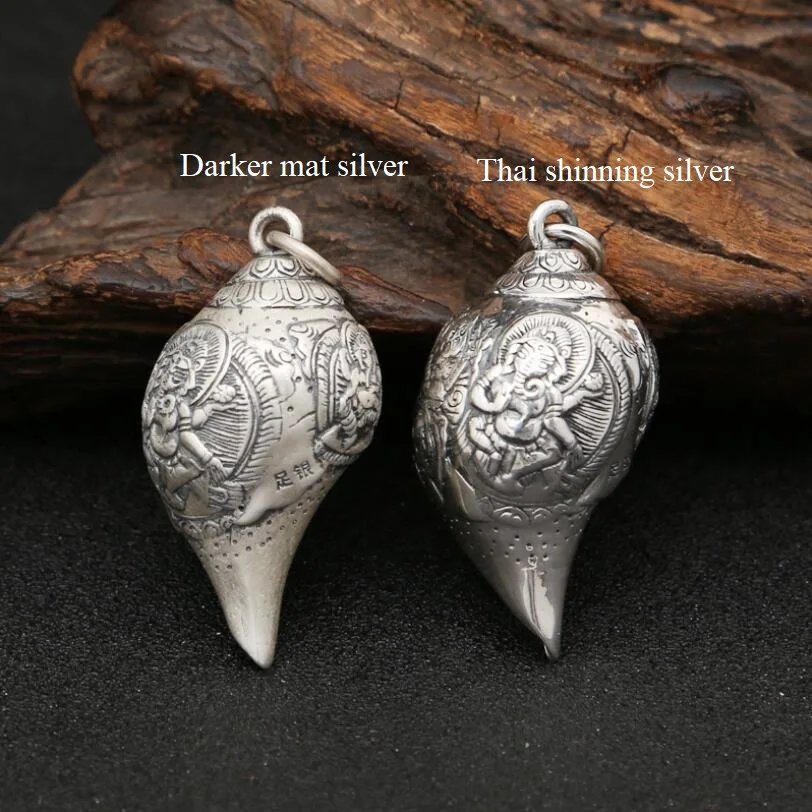 100-Pure-Silver-Buddhist-Ganesh-Buddha-pendant-good-luck-Wealth-God-pendant-vintage-Real-990-Silver (1)