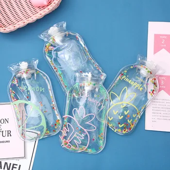 

Random Cartoon Fruit Pattern Transparent Hand Warmer Hot Water Bag for Cold Winter Kids Gift Mini Hand Warmer