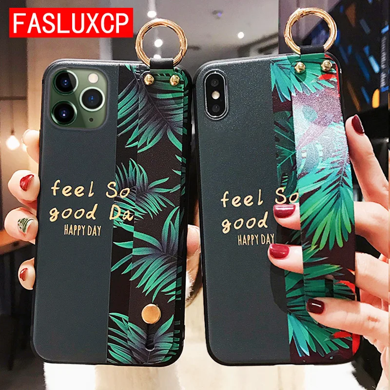 Чехол для iPhone 11 12 Pro с 3D тиснением подставка держатель ТПУ чехол ремешком на