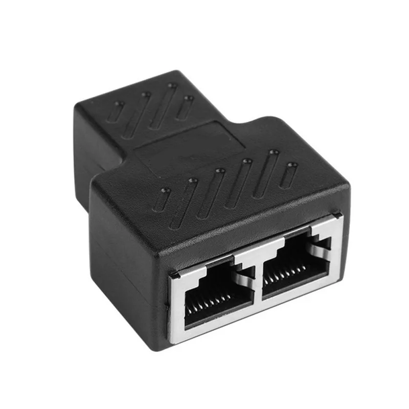 2 шт. Кабельный адаптер LAN Ethernet 1-2 способа удлинитель Разъем RJ45 Сплиттер сетевой кабель Разъем удлинитель адаптер конический сплиттер