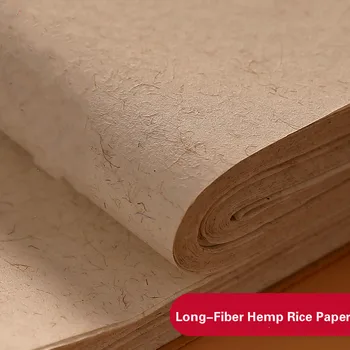 

Long-Fiber Hemp Rice Paper Half Ripe Rice Paper Calligraphy Special Paper Chinese Painting National Create Antique Works Paper