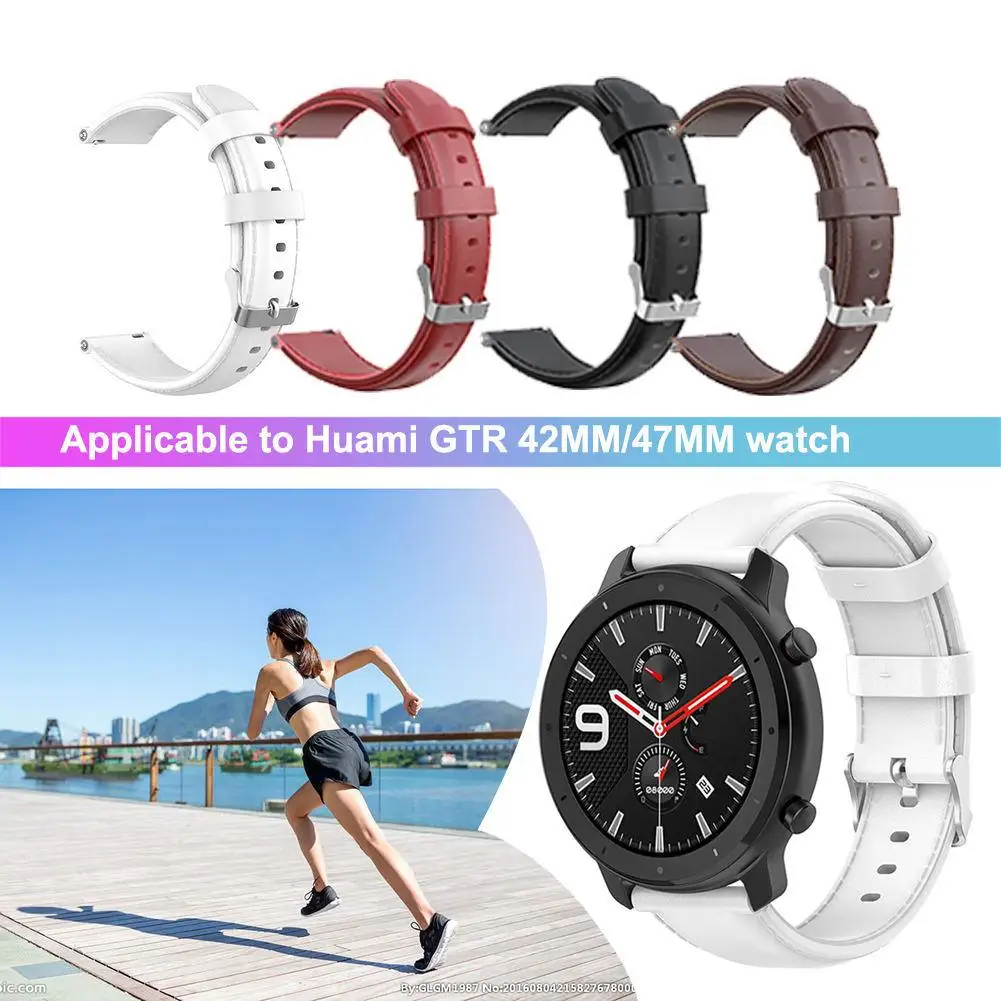 

New Arrival 20MM/22MM Oil Wax Leather Replacement Watch Band Wrist Strap for HUAMI AMAZFIT GTR 42MM/47MM Watch