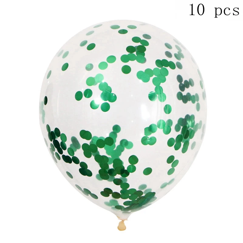 green confetti 10 шт конфетти прозрачные воздушные шары из латекса цвета металлик год Рождество День рождения украшения для дома воздушные детские игрушки - Цвет: green confetti