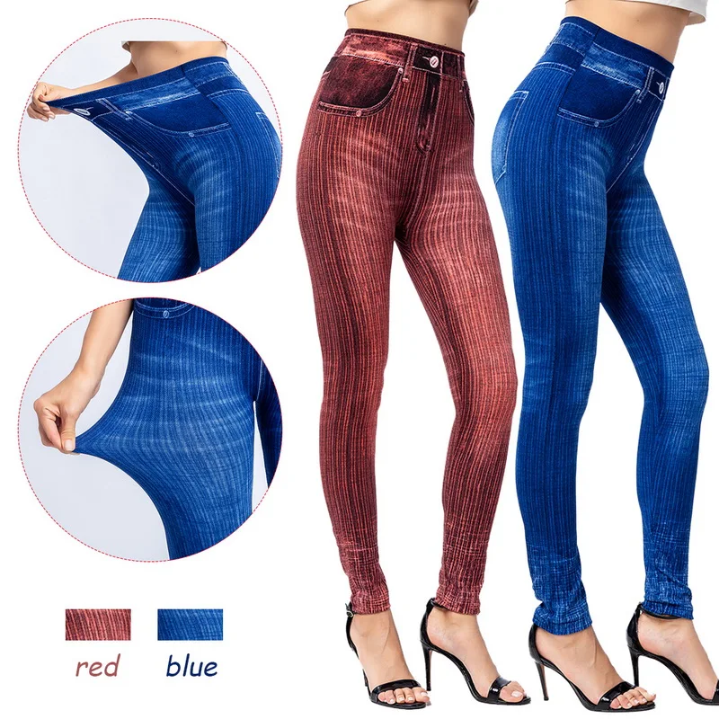 Push Up Seamless High Waist Warm Jeans Leggings Women Spring and Summer Elastic Jeggings Denim Pants Leggins Mujer Dropship nike leggings