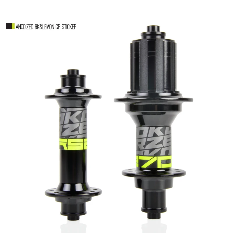 KOOZER RS270 велосипедные ступицы передний задний комплект втулок 2/4 подшипники 20/24 отверстия быстросъемный Сверхлегкий 272 г/пара 48 нажмите 2:1 спицы - Цвет: Black-green