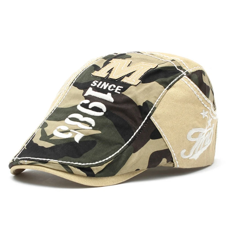 Cotton Men Beret Cap Adjustable Hats Men Women Lvy Cowboy Hat Golf Driving Summer Flat Cabbie Newsboy Caps Outdoor Camping Hikin - Цвет: Серый