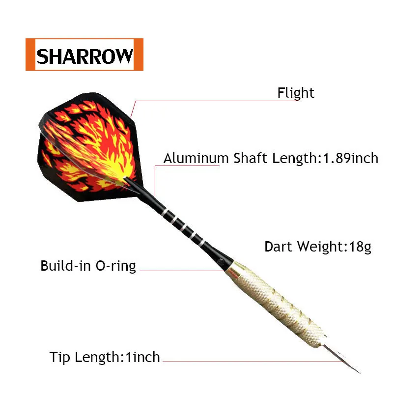6 pcs Hard Tip Brass Darts 18g Professional Darts Indoor Sports Dart