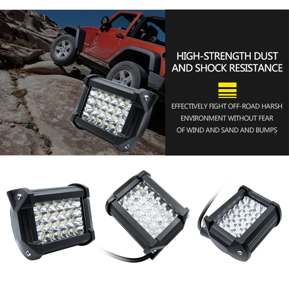 

4inch 24LED 27W LED Work Light Bar Square Spotlight 12V 24V Offroad LED Light Bar For Truck Offroad 4X4 4WD Car SUV ATV