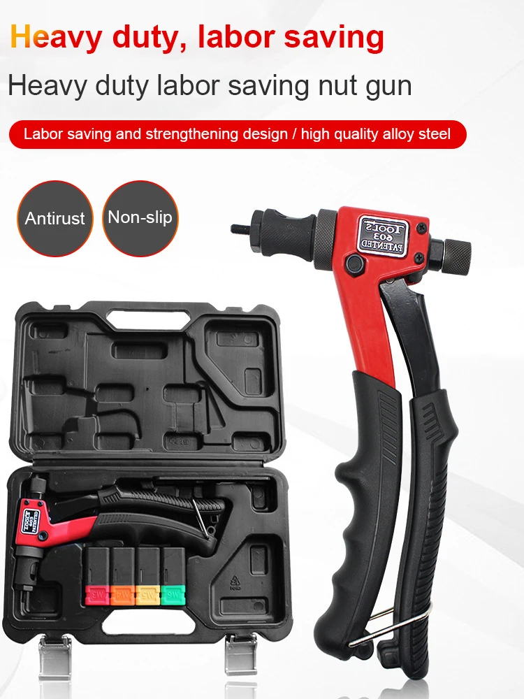 SUBAO Manual rivet gun kit BT-603 Hand Rivet Nut Mandrels Manual Riveters Nut Gun for Riveting M3 M4 M5 M6 M8 M10