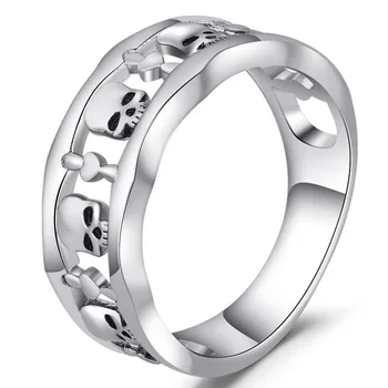 

Punk Style Hollow Out Skull Revolving Ring Fashion Romantic temperament Women Jewelry Factory Wholesale