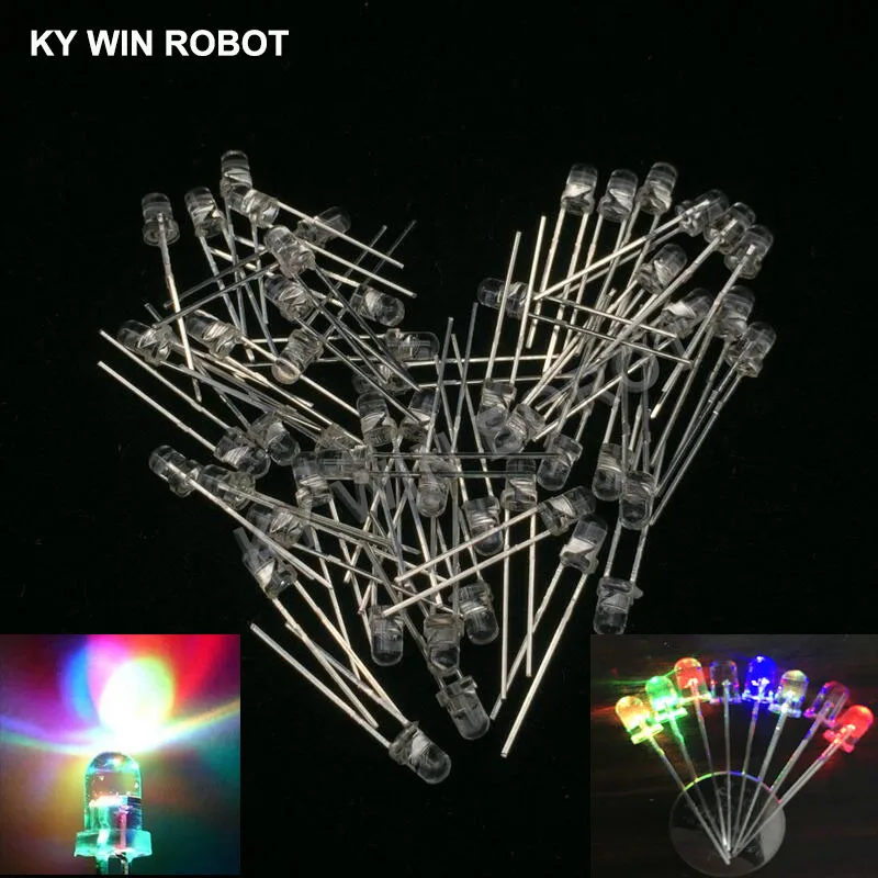 50pcs/lot F3 3mm Fast/Slow RGB Flash Red Green Blue Rainbow Multi Color Light Emitting Diode Round LED Full Color DIY 50pcs/lot F3 3mm Fast/Slow RGB Flash Red Green Blue Rainbow Multi Color Light Emitting Diode Round LED Full Color DIY