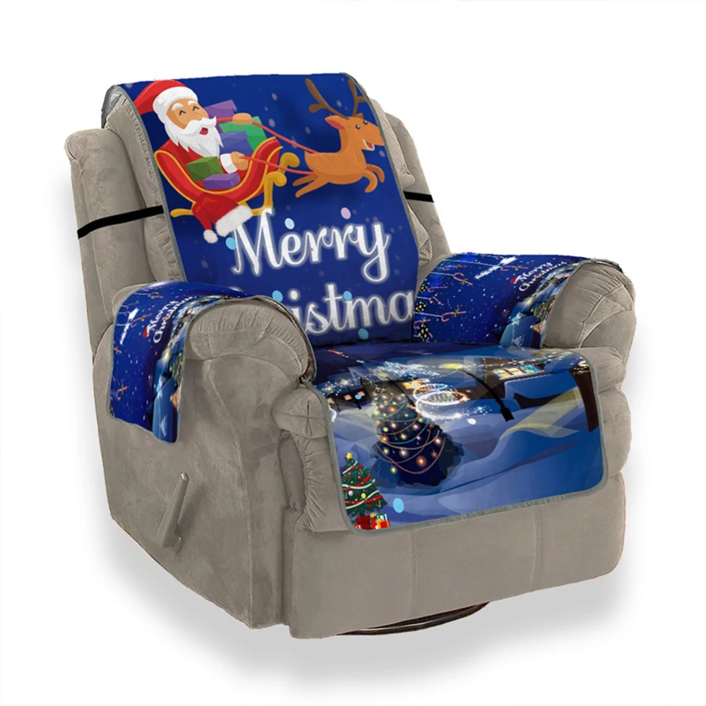1/2/3 сидения, цена производителя Счастливого Рождества мебель чехлы на сиденья протектор чехол Санта Клаус софа с рисунком диванные покрывала для Гостиная - Цвет: L