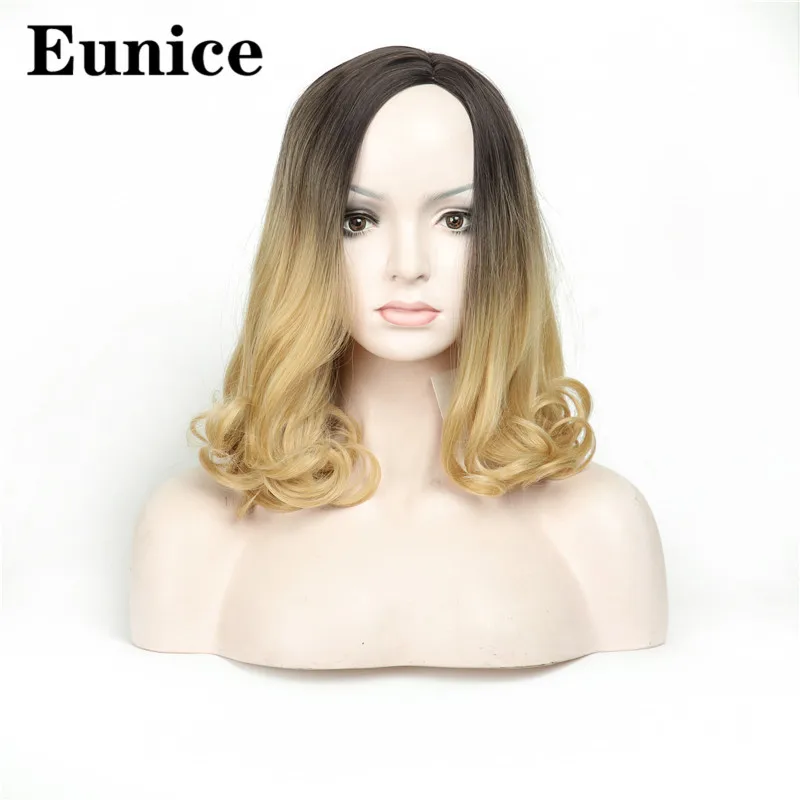 

Medium Long Curly Synthetic Hair Women Lady Daily Costume Cosplay Wig Mixed Brown High Temperature Fiber Straight Hair Eunice