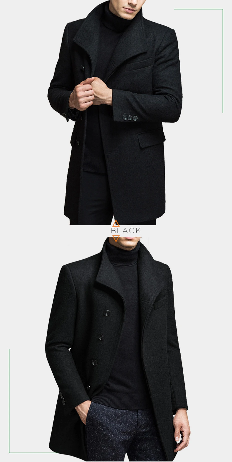 Casaco Masculino Inverno пальто из плотной шерсти Мужское пальто с отложным воротником на одной пуговице шерстяная куртка для мужчин